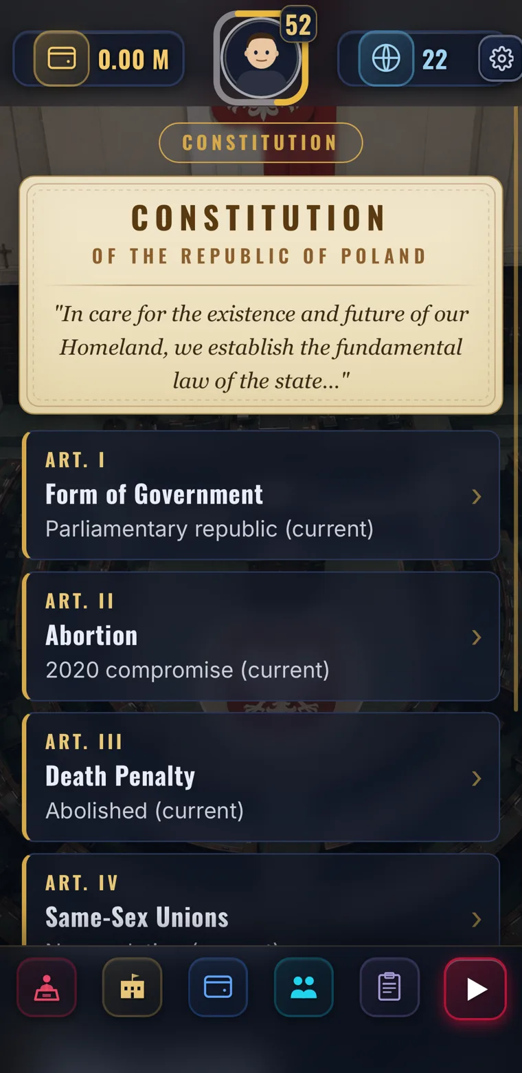 Constitution — amend the fundamental law article by article